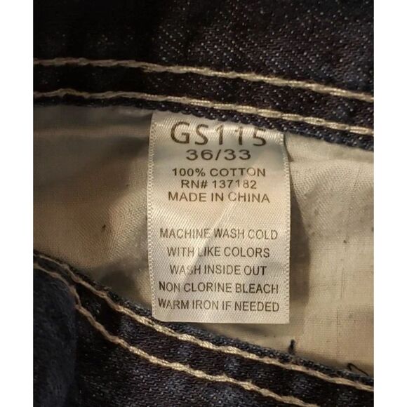 GS115 Gramercy SF Mens Jeans 36x31 Light Wash Gray Silver Y2K Distressed Style - Picture 13 of 16